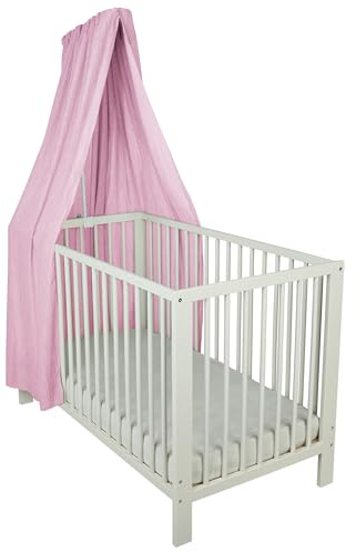 Sterntaler Betthimmel, luftiger Gaze-Stoff, leichter Baby-Betthimmel für Kinderbett, dekorativ und atmungsaktiv, 160×300×0,5 cm, rosa