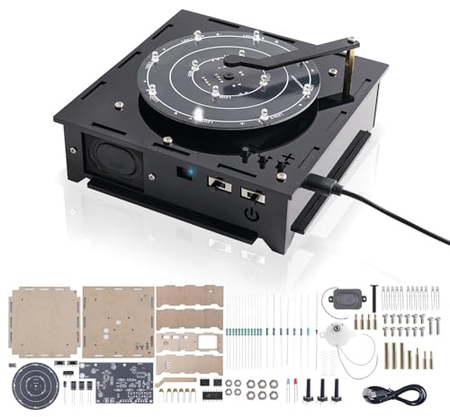 PEMENOL Kit elettronico fai da te altoparlante Bluetooth, giradischi design progetto di saldatura set con musica a LED effetto stereo, mini progetto di saldatura per interni ed esterni