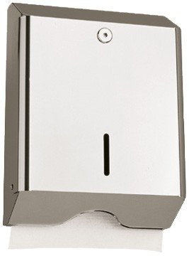 Blanc HYGIENIC Falthandtuchspender INOX Z600 – Handtuchspender, abschließbar für Wandmontage, Spender für 600 Faltpapiere, Edelstahl glänzend