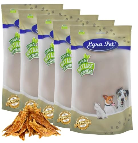Lyra Pet® 5 kg Hühnerbrustfilet naturbelassen getrocknet Kausnack für Hunde | Proteinhaltiges Leckerli für Hunde - Gut verträgliche Belohnung - Fettarmer Kauartikel - 100% Natur - Reich an Nährstoffen