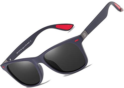 DUCO Polarisierte Sonnenbrille Herren Ultraleichter TR90 Rahmen UV-Schutz | Anti-Slip Bügel, Klassische Rechteckige Fahrradbrille für Radfahren, Angeln, Golf