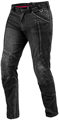 Shima Ghost Jeans Moto Uomo - Pantaloni Biker Ventilato Elastico vestibilità Slim con Rinforzi in Kevlar, Protezioni CE per Ginocchia (Nero, 34)