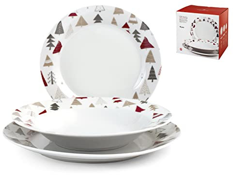 Home 760785, Servizio Tavola Ala 18 Pezzi, Winterly, Porcellana