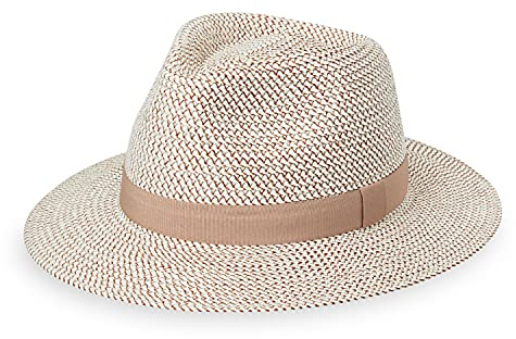 Wallaroo Charlie Fedora Petite (Ivory/Taupe) - UPF 50+ Sun Protection, Packable & Travel-Friendly