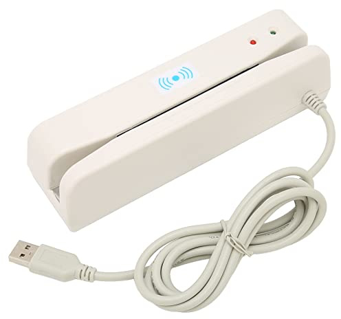 Bewinner Swiper de Tarjetas, Práctico Skimmer de Tarjetas de Crédito, Interfaz USB de Peso Ligero Lector Práctico de 2 Vías para la Autenticación de ID del Bancario