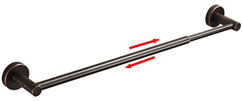 BigBig Home Bronze Towel Bar, Adjustable 15 to 24 Inch Towel Holder for Bathroom, Bath Towel Rack Farmhouse Wall Mounted Rustic Oil Rubbed ORB