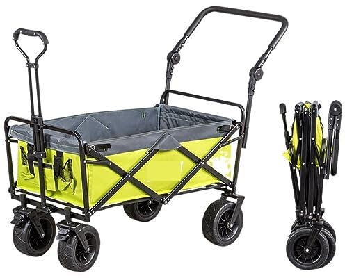 RUVOO Bollerwagen Faltbar Handwagen Campingwagen Klappbarer Mehrzweckwagen Für Den Außenbereich, Gartenwagen, Faltbarer Zugwagen, Robuster Campingwagen Strandwagen Transportwagen