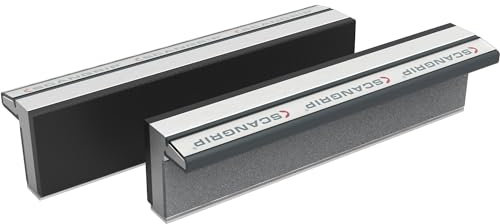SCANGRIP | Magnet-Schraubstockbacken | aus gehärtetem Aluminium mit Gummiauflage | 1 Paar | Backenbreite 140 mm