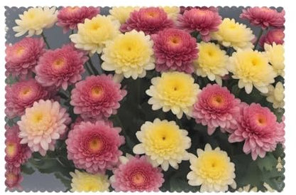 YYHWHJDE Ein Strauß Chrysanthemen. Muster für Esstisch, 6 Stück, dick, verschleißfest und hitzebeständig, 30,5 x 45,7 cm