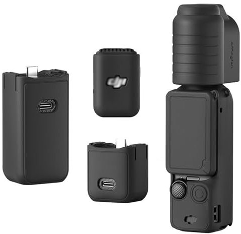 Buziba Silikon-Schutzhülle für DJI Osmo Pocket 3, Silikon-Schutzhülle, Handheld-Gimbal-Action-Kamera-Zubehör, Schwarz, Uni