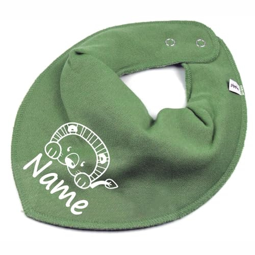 HALSTUCH Löwe mit Name oder Text personalisiert für Baby oder Kind aus Baumwolle in Einheitsgröße