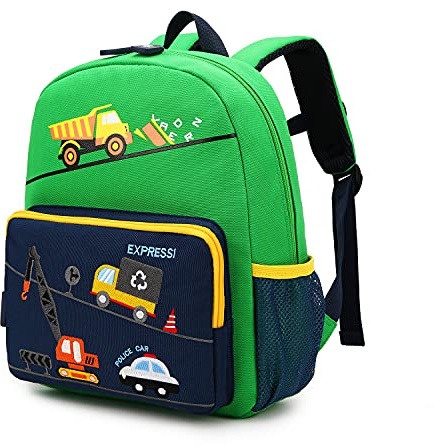 willikiva Auto-Dinosaurier-Rucksack für Kinder und Kleinkinder, für Jungen und Mädchen, wasserdicht, Vorschultasche