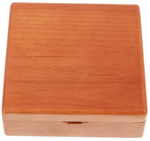 Anneome Holz Stempelbox Tragbare Aufbewahrungsbox Für Tintenpaste Multifunktionale Holzsiegelbox 10x10x3.6cm Dichtungs Und Stempelaufbewahrung Organisieren Von Stempelkissen Und