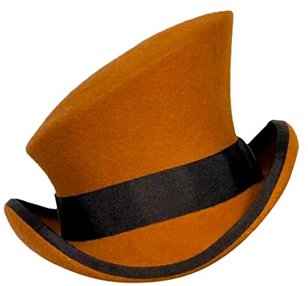 Asymmetrischer Zylinder, Wollmütze, Unisex, Steam-Punk-Hut, modische Schleife, dekorative Mütze, Herren, Wintermütze, braun, Einheitsgröße