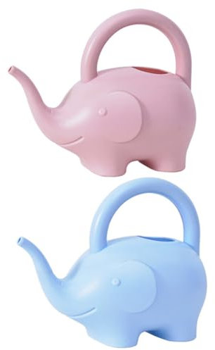 Happyyami 2 Pièces Arrosoir Animal en Plastique Éléphant Arrosoir Pulvérisateur d'eau Arrosoir Fleur Arrosoir Nouveauté Animal Arrosoir Bouilloire Enfants Jouet De Plage 1L