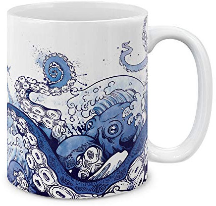 Taza Cerámica Animal Marino Gigante Azul Taza Cumpleaños De Moda Tazas Mama Idea Regalo Tazas Personalizada 330Ml para Día del Padre, Padres, Día De La Madre