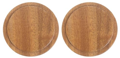 sourcing map 2Pcs Wooden Cup Lid 3.58 Inch, Wooden Coffee Mug Lids Bamboo Tea Glass Cup Cover Sealed Lid Wooden Drink Cup Lid Bamboo Perfume Candle Lid