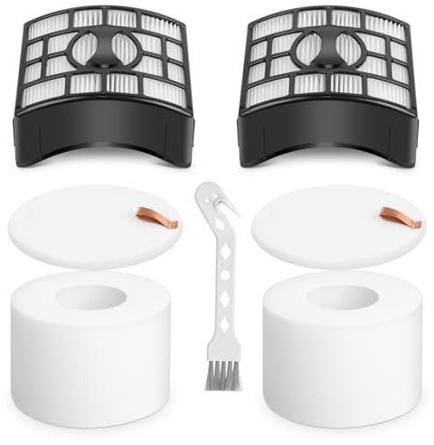 HOUSEMAX NV601UK Filter Replacement for Shark Lift-Away Upright Vacuum Cleaner NV600 NV600UK NV600UKT NV601UK NV601UKT NV700UK NV700UKT,2 HEPA and 2 Foam & Felt Filters, Replace XFF600 XHF600