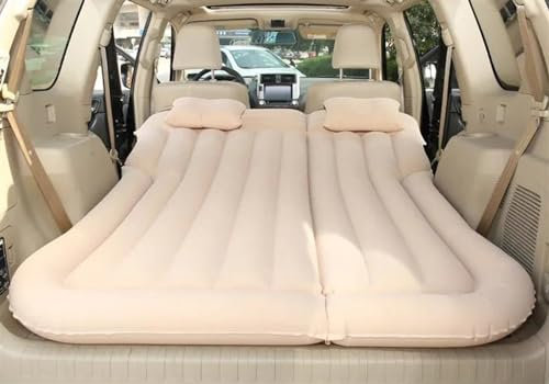 WUYDKEL Auto Matratze Aufblasbare Auto-Luftmatratze, SUV, Aufblasbares Autobett, Schlafmatratze, Auto-Reisebett, Multifunktionale Tragbare Isomatte, Autozubehör(Beige,Size 2)