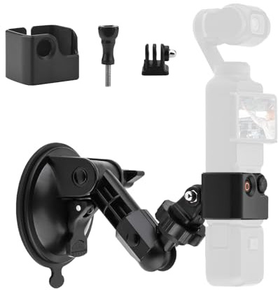 BOXOB Suction Cup for DJI Osmo Pocket 3 Car Mount, Windshield Window Dash Holder Kit with Universal 1/4 Screw Suitable for Osmo Pocket3 Osmo Action Insta360 Holder Accessories