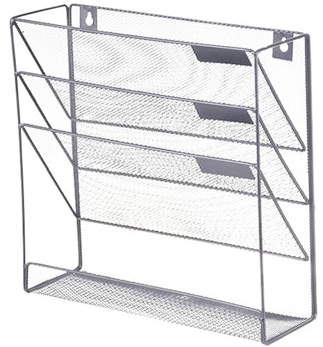 Dateihalter Wandmontaged, Zeitschriftenhalter Wand, A4-Querformat, 5 Fächer, Metall, Dokumentenablage HxBxT, Zusammensetzen Metall A4 Zeitschriftenhalter Wand Zeitschriften Wandhalter Aktenablage Doku