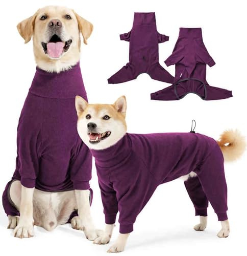 Hundemantel Winter mit Beinen & Fleece - Weicher Warmer Polyester für Kleine/Mittelgroße/Große Hunde, Vollständiger Schutz Drinnen/Draußen (Schnee- & Kältesicher)(Wine red,XXL)