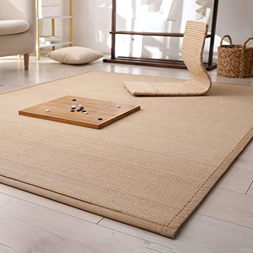 Dicker, rutschfester Bambus-Teppich, Anti-Kollision, japanischer Stil, Bodenmatte, gefüllt mit Schwamm, für Eingangsbereich, Balkon, Büro, Naturfaser-Teppich, 2 cm dick