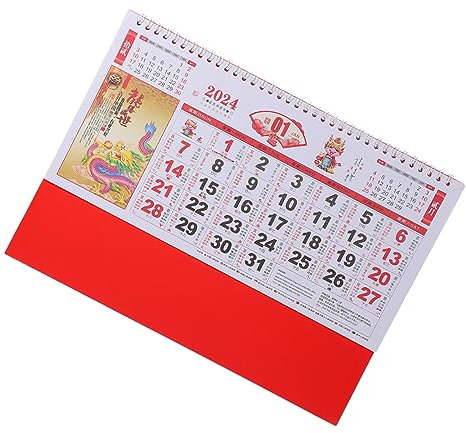 Veemoon Calendrier Suspendu 2024 Traditionnel en Papier Impression Fine pour Maison ou Bureau