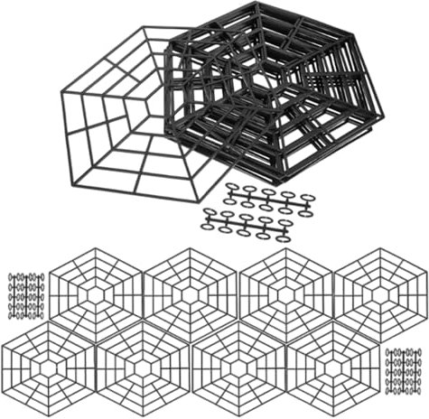Filet de protection pour poissons d'étang - Design hexagonal résistant aux intempéries avec accessoires solides sûrs - Outil de jardin de protection pour protéger la carpe, les créatures d'étang