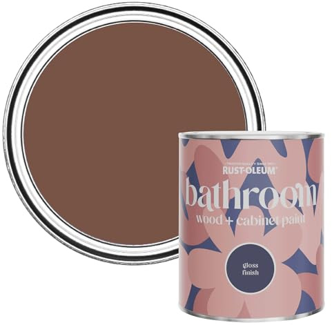 Rust-Oleum Mould, Mildew & Stain Resistant Bathroom Wood and Cabinet Paint in Gloss Finish - Faded Ember 750ml