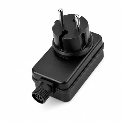 Leloco LED Netzteil 12V 1A, 12W Transformator mit EU-Stecker, IP44 Niederspannungsadapter für Kompatible LED-Lichterketten, Weihnachtsbeleuchtung und Deko-Leuchten, Ohne Anschlusskabel