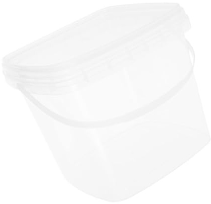 MERRYHAPY Secchio Plastica Trasparente Ermetico e Maniglia Contenitore Quadrato Per Alimenti e Generico