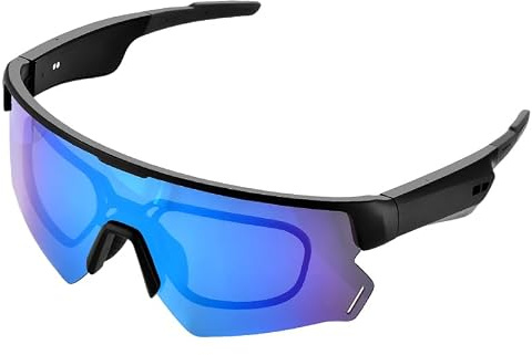 QQCHGOL Occhiali intelligenti per ciclismo, occhiali da sole intelligenti con IA | Occhiali Bluetooth aperti - Lenti polarizzate, traduzione in tempo reale in 172 lingue, protezione UV al 100%