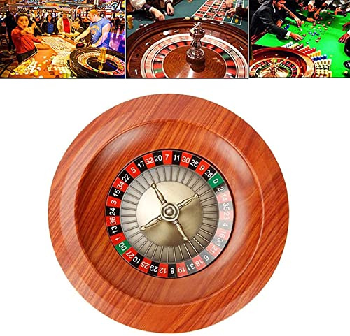 YHNNH 12-Zoll-Roulette-Rad-Drehteller, Freizeit-Tischspiele, Roulette-Rad-Set aus Holz, mit Präzisionslagermechanismus
