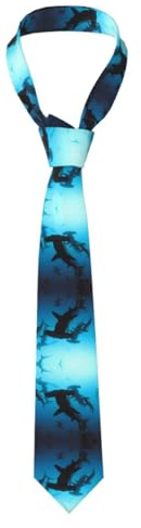 QAZWZML Hammerhead Sharks Patterned business ties, men's suit ties, suitable for evening events, dates, wedding parties, etc.