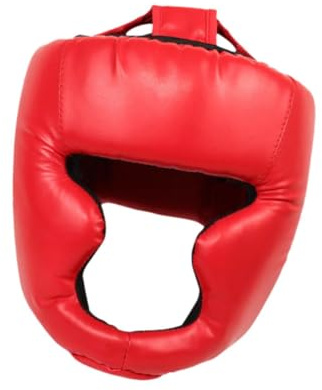 Milageto Casco Boxe Protettivo Equipaggiamento da Allenamento Casco Protezione Testa Traspirante Casco con Guancia Morbida per Arti Marziali Materiale PU Adatt, Bambini Rossi