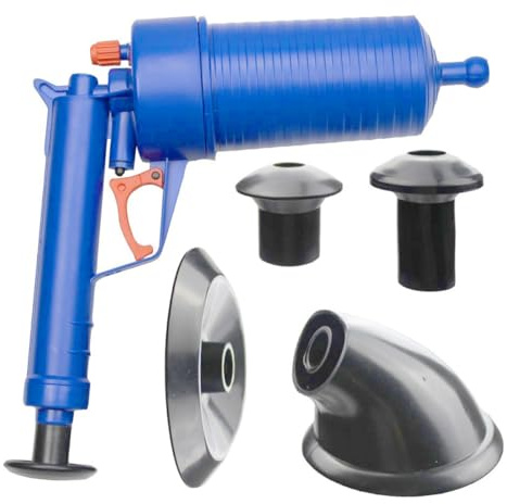 Tofficu Desatascador de Aire Comprimido para Inodoro y Fregadero, Herramienta Neumática Profesional, Elimina Obstrucciones de Tuberías, Limpieza Rápida de Baños y Cocina, Equipo
