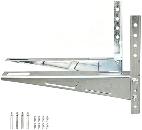 Support Climatiseur Exterieur, en Acier Galvanisé, Supportant 200 Kg, Réglable, Support Mural pour Climatiseur, pour Pompes de Climatisation Split Mini 1-5 P(440x320mm)
