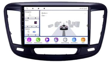 Autoradio Gps Navigazione Stereo 2 Din per Chrysler 200 200C 2015-2019 Touchscreen Stereo Auto Bluetooth con Schermo, Radio Auto con Mirror Link/Usb/Supporta, 4 Nucleo 1G+32G