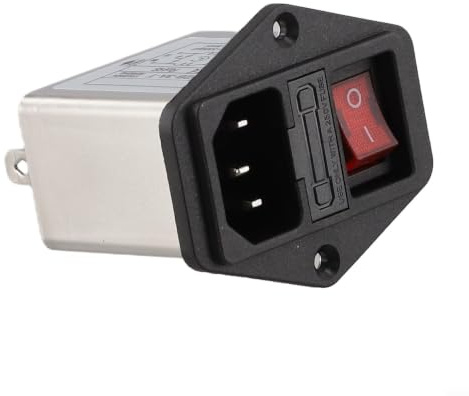 Filtre secteur IEC femelle 3 A 6 A 10 A Filtre anti-interférence pour routeur HiFi PC Boîtier métallique compact (CW2B-3A-T)