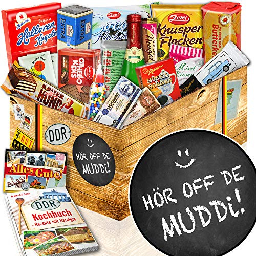 Hör off de Muddi ++ Geschenkset mit Spruch ++ Ossi-Süßigkeiten XXL