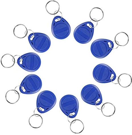 YAVIS EM4305 100 x RFID Transponder Chipschlüssel Beschreibbare Schlüsselring 125KHz Nähe EM ID Karte Etikett Token keyfob, Farbe Blau