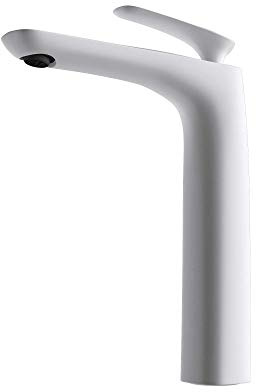Mai & Mai Rubinetto Miscelatore Monocomando, Altezza 28cm, Bianco | Rubinetto Bagno Lavabo Bidet Lavandino, WAM-7201-H