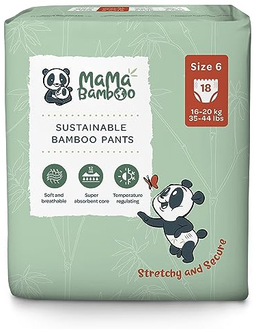 Mama Bamboo Lot de 18 couches écologiques et durables sans chlore hypoallergénique Taille 6