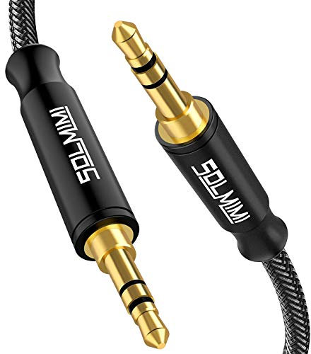 SOLMIMI Long Aux Cord for Car Lossless Audio Auxiliary Cable 3.5mm Male to Male (8 ft/ 2.4 m) Nylon Braid Stereo Audio Aux Cable for Home Stereo Headphone Speaker PC Laptop Smartphone and More