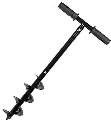 Manuelle Einstellbare Handbohrer-spiral-stahl-masse-bräuner-erde-auger-birnen-pflanzer-gartenzaun-pfostenhalter, 4x24 in Postloch-bagger Zum Pflanzen Von Birnen-sämlingen Bettwäsche-tulpen
