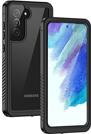 Lanhiem für Samsung Galaxy S21 FE Hülle IP68 Wasserdicht Stoßfest | 360 Grad kameraschutz Handyhülle S21 FE 5G, Staubdicht Sturzfest Outdoor, mit Eingebautem Displayschutz, Schwarz