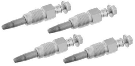 MECATECHNIC 4er Pack Glühkerzen für Transporter T3 - Standardqualität, 12 x 125 mm, 7 Sekunden, Silber, 4 Count