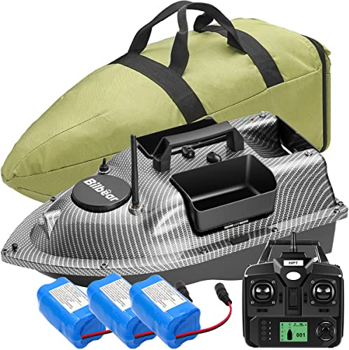 Bilbear Futterboot mit GPS Karpfenfischen Angeln Köder Boot GPS Köderboot Angelköderboot mit Echolot und GPS,Fischfind Boot,Fischfinder mit Sonarsensor,Ersatzbatterien,Handtasche