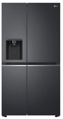 LG GSLV71MCTD Frigorifero Americano Side-by-Side, Classe D, Frigorifero No Frost, 635L, Wi-Fi, Tecnologia Door & Linear Cooling, Dispenser acqua e ghiaccio senza allaccio, Smart Diagnosis, Nero